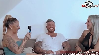 German port mummy at anal threesome ffm with tattoo