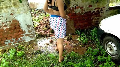 hookup in public car with yam-sized facialed aunt who came to visit the jungle