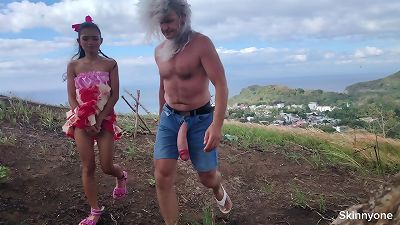 perverted sexual activities publicly in ocean and on mountain with biggest knob and tiniest twat